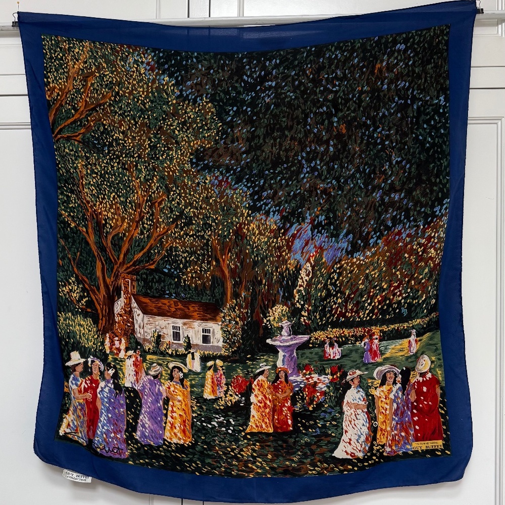 Beautiful French "Guy Buffet" Silk Scarf ~ Collectible piece